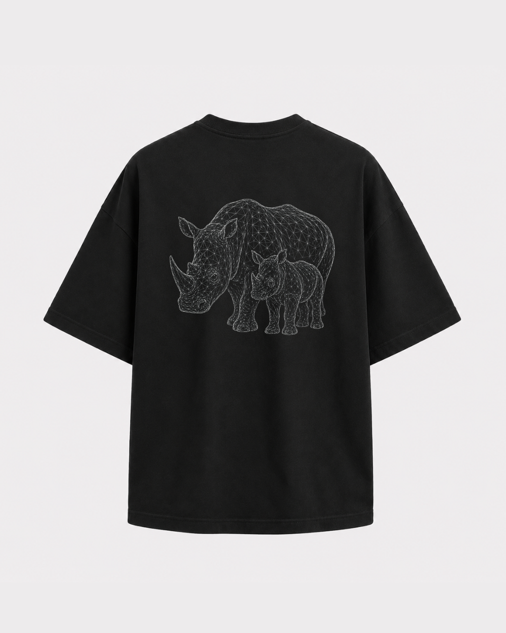 Rhino and Calf Front & Back Oversized Tee