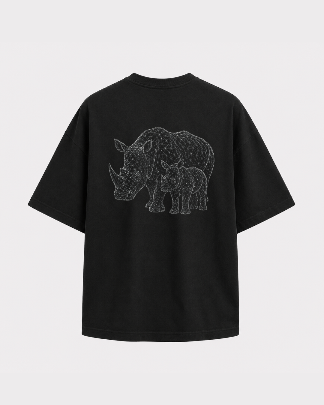 Rhino and Calf Front & Back Oversized Tee